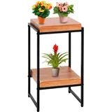 Blumentisch HWC-K71, Blumenregal Beistelltisch Pflanzregal, MVG-Zertifiziert MDF Metall - naturfarben, 61cm