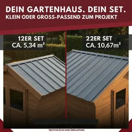 Albatros Trapezblech Dachplatten 12er Set Anthrazit RAL 7016 1090 x 445 mm verzinkt