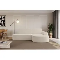 altdecor Eckcouch Cord mit Schlaffunktion 2-Sitzer Beige