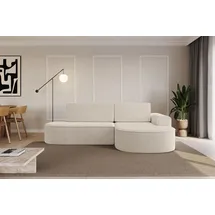 altdecor Eckcouch Cord mit Schlaffunktion 2-Sitzer Beige