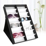 Brillenvitrine Aufbewahrungsbox Sonnenbrille Aufbewahrungsbox Brillen Schmuck Organizer 16 Gitter Brillenaufbewahrung Tablett Schmuckboxen & Organizer