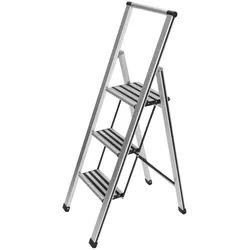 WENKO Alu-Design Klapptrittleiter 3-stufig inklusive Leiternhalter