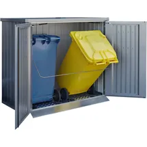 Biohort Boden-Set Mülltonnenbox Alex Duo 142 x 94 x 4 cm Silber