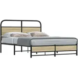 vidaXL Bettgestell ohne Matratze 120x200 cm Sonoma-Eiche Holzwerkstoff