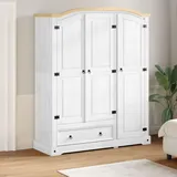 Brokky Kleiderschrank Corona Weiß 151,5x52x186 cm Schlafzimmer Schrank Kleiderschrank Schlafzimmer KleiderschräNke Massivholz Kiefer