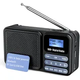 Gallypek tragbares DAB Radio, DAB plus Radio FM Radio mit Bluetooth 5.0& 40 Voreinstellungen Küchenradio mit Kabel oder 2200mAh Akkubetrieb, support Solar& USB charing USB flash drive/TF/AUX Anschluss