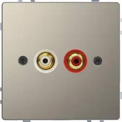 Merten MEG4350-6050 Steckdose für Audio Anschluss, Nickelmetallic, System Design MEG43506050