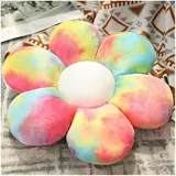 LANFIRE Kissen mit Blumen Bodenkissen Sitzkissen im Innenhof Dekokissen aus Plüsch Sitzkissen (30CM, Rosa gelb)