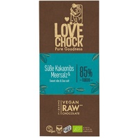 Lovechock Bio rohe Schokolade, Süße Kakaonibs-Meersalz 70 g Schokolade