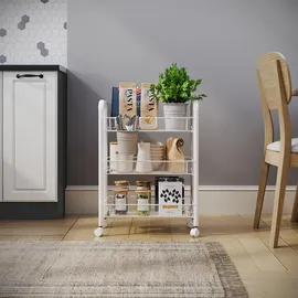 Vicco Rollcontainer Weiß, 45 x 64 cm mit 3 Ablagefächern, auf Rollen flexibel einsetzbar in verschiedenen Wohnbereichen