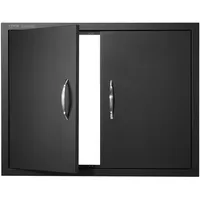 Vevor Grill-Zugangstür, 788x610x46 mm, doppelte Außenküchentür, flächenbündig montierte Kaltplattentür, vertikale Wandtür mit Griffen, für Grillinsel Grillstation (Edelstahl + ölbesprühtes Produkt)