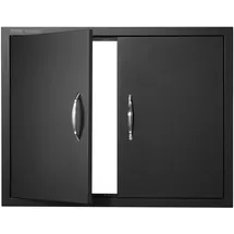 Vevor Grill-Zugangstür, 788x610x46 mm, doppelte Außenküchentür, flächenbündig montierte Kaltplattentür, vertikale Wandtür mit Griffen, für Grillinsel Grillstation (Edelstahl + ölbesprühtes Produkt)
