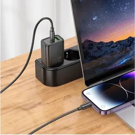 HOCO Ladegerät N61 20W USB-C/A + Kabel Typ C auf C Schwarz | Gr.: onesize