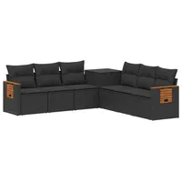 vidaXL Sofa Set 7 Pcs Loungesofa schwarz