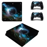 DOTBUY PS4 Slim Skin Aufkleber Sticker Design Folie schützende Haut Schale für Sony Playstation 4 Slim Konsole und 2 Dualshock Controller (Dark Earth)