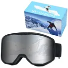 Refttenw Skibrille Outdoor Skibrille,UV-Schutz, Antibeschlag, Verstellbares, OTG-Design schwarz
