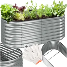 Tectake tectake® Hochbeet, aus verzinktem Stahl, stabil, sicher, witterungsbeständig, 160 x 80 x 60 cm