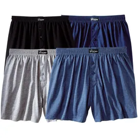 LE JOGGER Weiter Boxer in schwarz, marine, grau-meliert, blau-meliert, | Gr. 3 4 Stk., aus angenehm weicher Baumwoll-Qualität