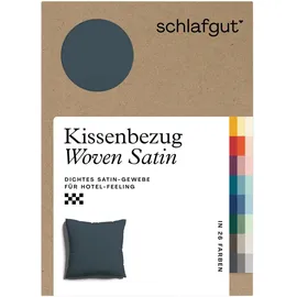 schlafgut Kissenbezug Woven Satin 80 x 80 cm Grau