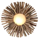 GURU-SHOP GURU SHOP Wandlampe/Wandleuchte/Wandleuchte, in Bali Handgefertigt aus Naturmaterial, Treibholz, Baumwolle - Modell Mariana, 50x50x20 cm