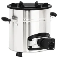 vidaXL Camping Holzofen, Raketenofen mit USB-Gebläse, Campingkocher mit 2 Griffen Tür, Outdoor Ofen Tragbares Gebläse, Silbern Edelstahl