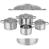 CS Kochsysteme Beckum Topf-Set 7-tlg. 1 x Fleischtopf Ø 16 cm + 1 x Fleischtopf Ø 20 cm + 1 x Fleischtopf Ø 24 cm + 1 x Stieltopf 16 cm