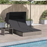 vidaXL Doppel-Sonnenliege 53 x 24 x 110 cm Grau