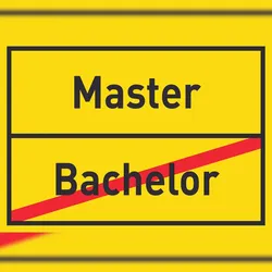 Master Bachelor Schild Ortsschild A6 Rückseite selbstklebend