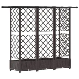 vidaXL Hochbeet mit Rankgitter und Dach 164 x 40 x 123 cm Braun