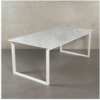 MAGNA Atelier Esstisch BERGEN mit Marmor Tischplatte, Esstisch eckig, Metallgestell, 160x80x75cm & 200x100x75cm weiß 200 cm x 75 cm x 100 cm
