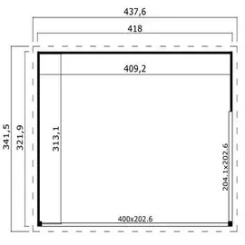 Weka Domeo 4 4,18 x 3,21 m natur/anthrazit