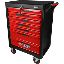 KS Tools ECOline SCHWARZ/ROT Werkstattwagen mit 7 Schubladen