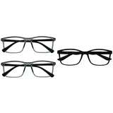 Opulize Ink Lessebrille 2er Pack Groß Rechteckig Rahmen Federscharniere Kratzfest RR4-7 +1.50 & The Reading Glasses CompanyDie Lesebrille Unternehmen Schwarz Leser R83-1 +1