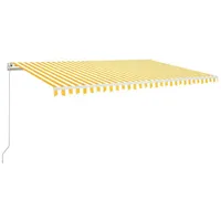 VidaXL Markise Manuell Einziehbar 500x300 cm Gelb und Weiß