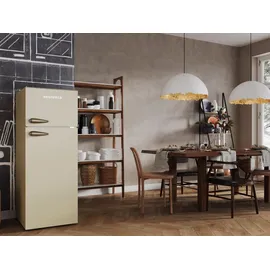 Respekta KS144VC Retro-Kühl-Gefrierkombination (213 l, 1450 mm hoch, Cream
