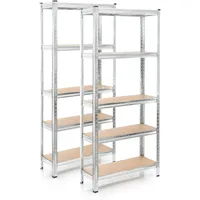 Wiltec Set 2x Schwerlastregal 174x75x30cm, 875 kg Gesamtlast, Steckregal