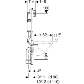 Geberit Duofix Basic Element für Wand-WC 112 cm mit Delta UP-Spülkasten 12 cm