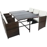 VCM 7-tlg Sitzgruppe Gartenmöbel Set Rattan Raloso