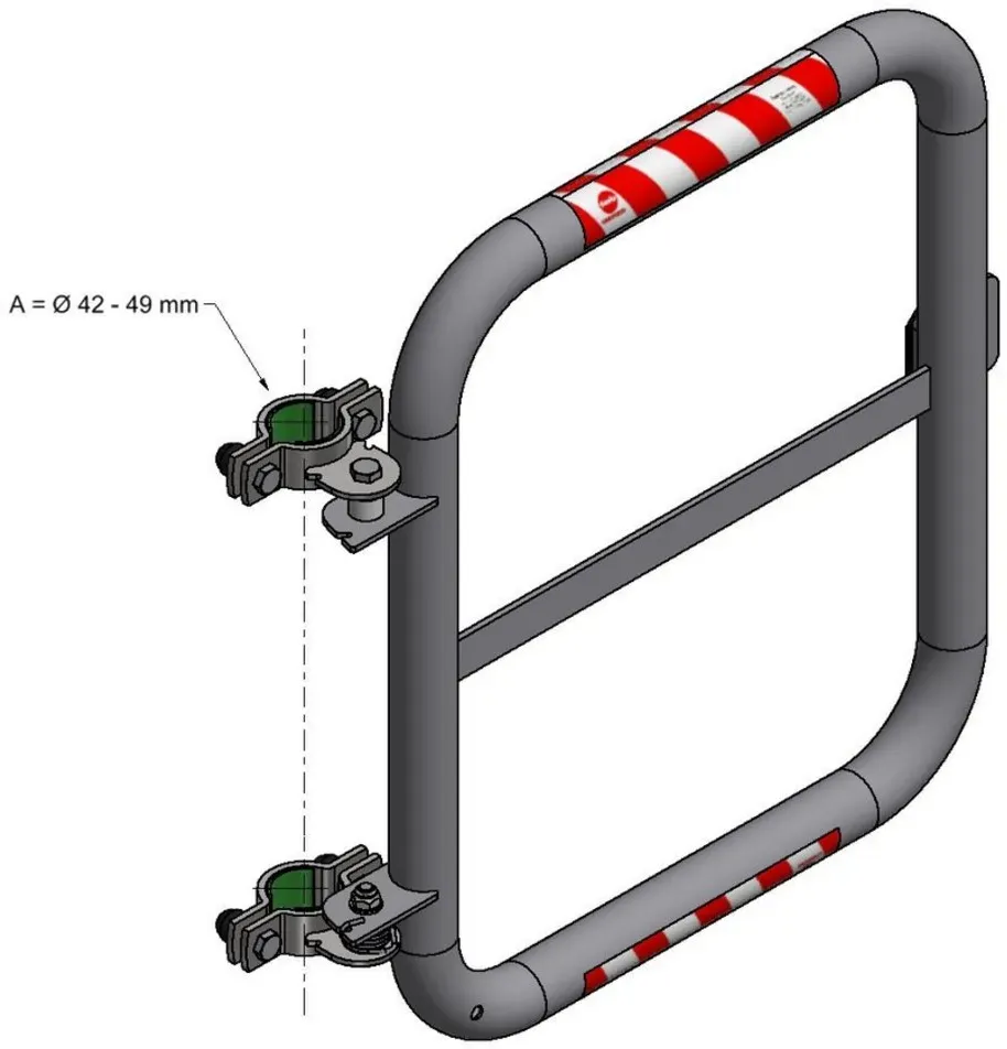 Hailo Professional Schranken mit Knieleiste, Lichter Durchgang 500 mm Edelstahl