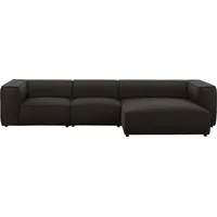 W.Schillig Ecksofa »around-the-block«, mit eleganter Biese, mit Federkern, Breite 341 cm braun