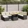 vidaXL Garten-Sofagarnitur 9-tlg. Loungeset schwarz