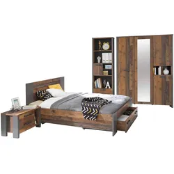 Jugendzimmer CLIF 5-tlg Komplettset - Old Wood Vintage Beton Optik
