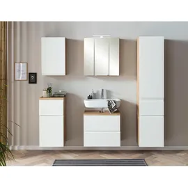 Held Waschbeckenunterschrank Varese ca. 60x59 cm, Weiß/Eiche