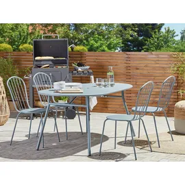 Beliani Gartenstuhl 40 x 89 x 47 cm blau 8 St.