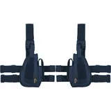 normani Polizei-Kostüm Pistolenbeinholster Set für Rechts + Links blau