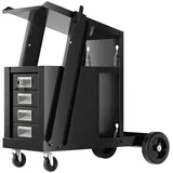 COSTWAY Werkzeugtrolley, mit 4 Schubladen & Gasflaschenhalter, 71x38x71cm schwarz