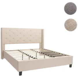 MCW Polsterbett N59 180 x 200 cm Massivholz Stoff/Textil creme-beige