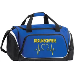 multifanshop Sporttasche - Braunschweig - Herzschlag - Druck gelb - Tasche