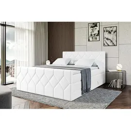 altdecor Boxspringbett Weiß Hochglanz, Holzwerkstoff, Höhe ca. 40 cm 140x200 cm, Schlafzimmer, Betten, Boxspringbetten