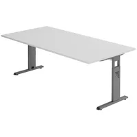 Bümö Schreibtisch Grau, Graphit, Nachbildung, Rechteckig, 200x74x100 cm, FSC